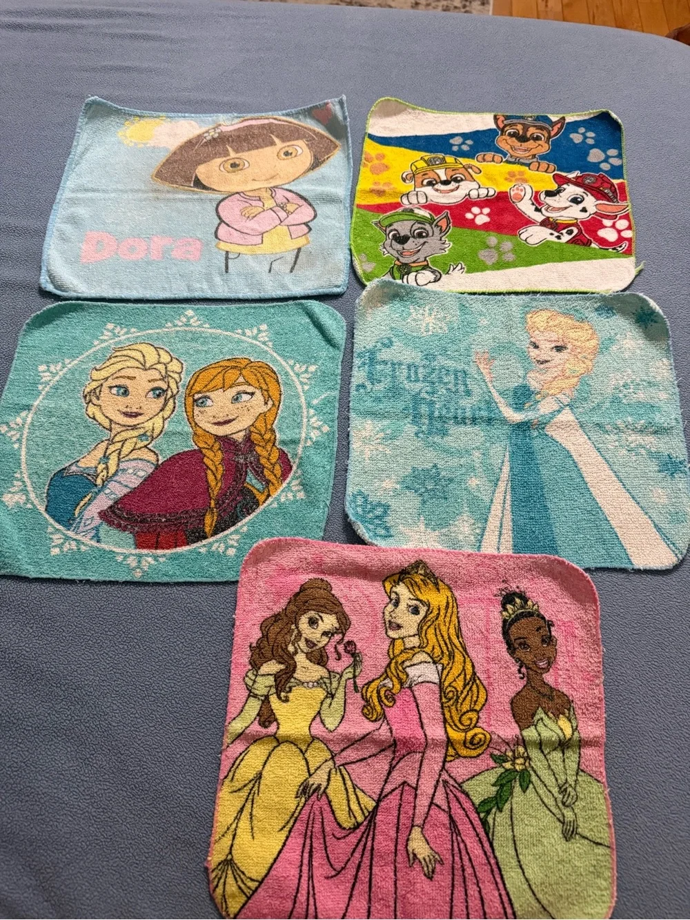 Disney Kids Character Washcloths - Blue, Pink, Yellow, Green